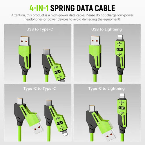 4 in 1 spring data cable